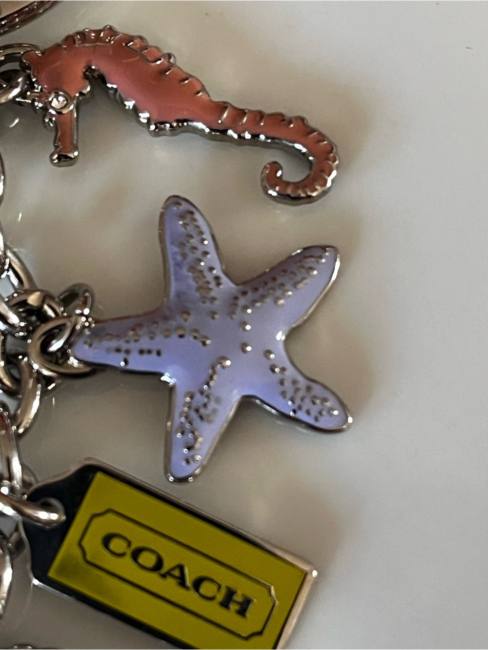 Rare Authentic COACH Keychain Under the Sea Silver w 5 charms - Picture 4 of 14